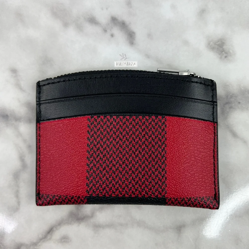 Coach Shaped Card Case With Buffalo Plaid Print - Picture 3 of 5